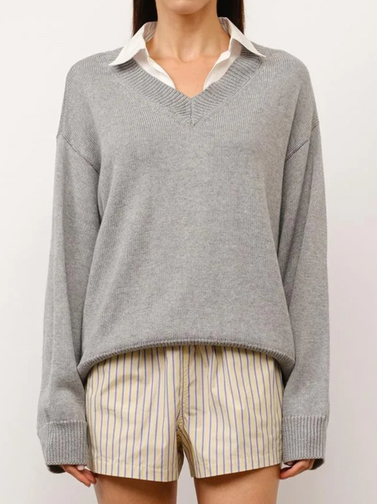 Cove Collared Oversized Sweater | H. Grey