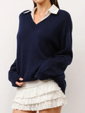Cove Collared Oversized Sweater | Navy