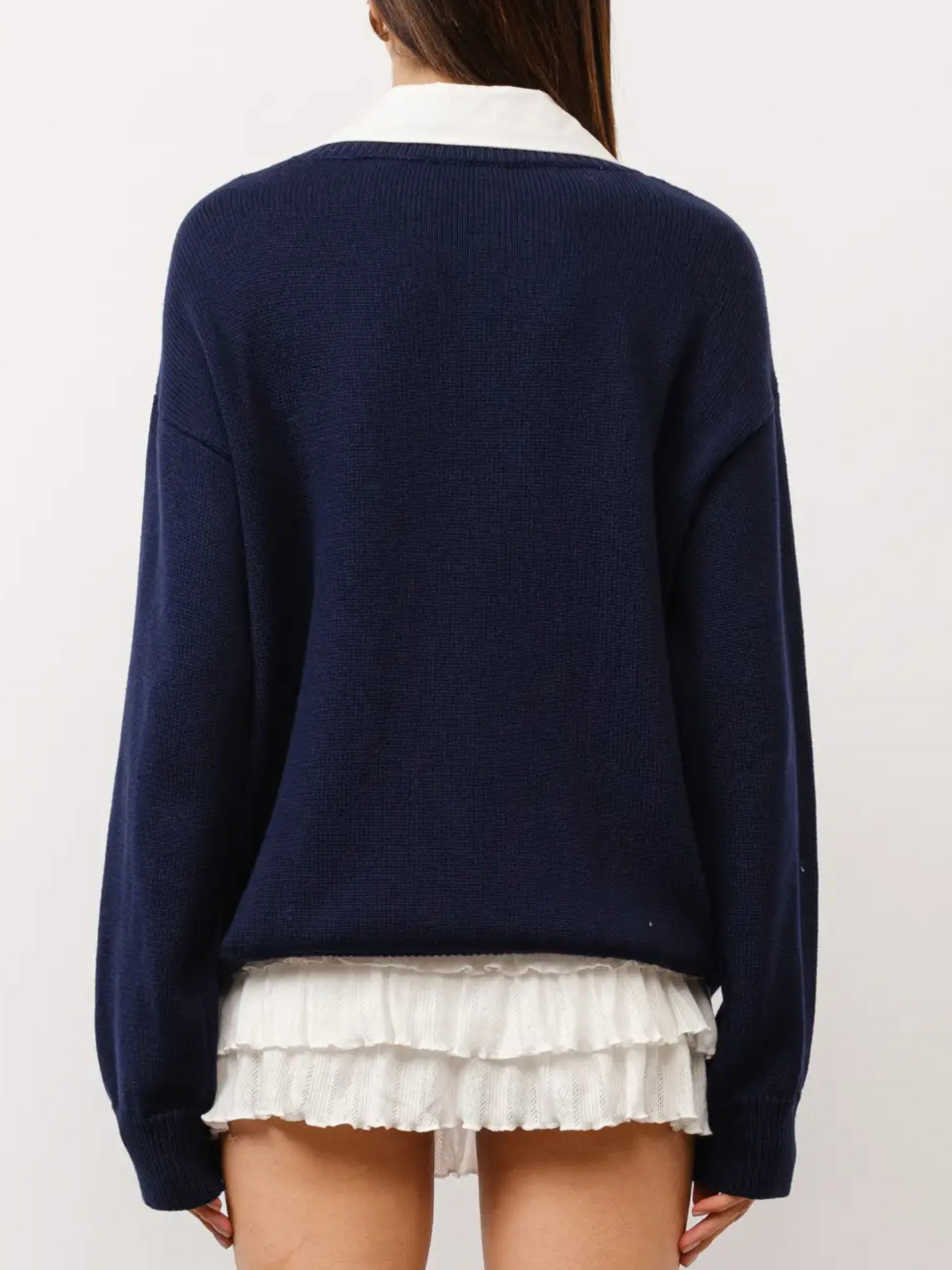 Cove Collared Oversized Sweater | Navy