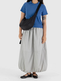 Medium Nylon Crescent Bag Black