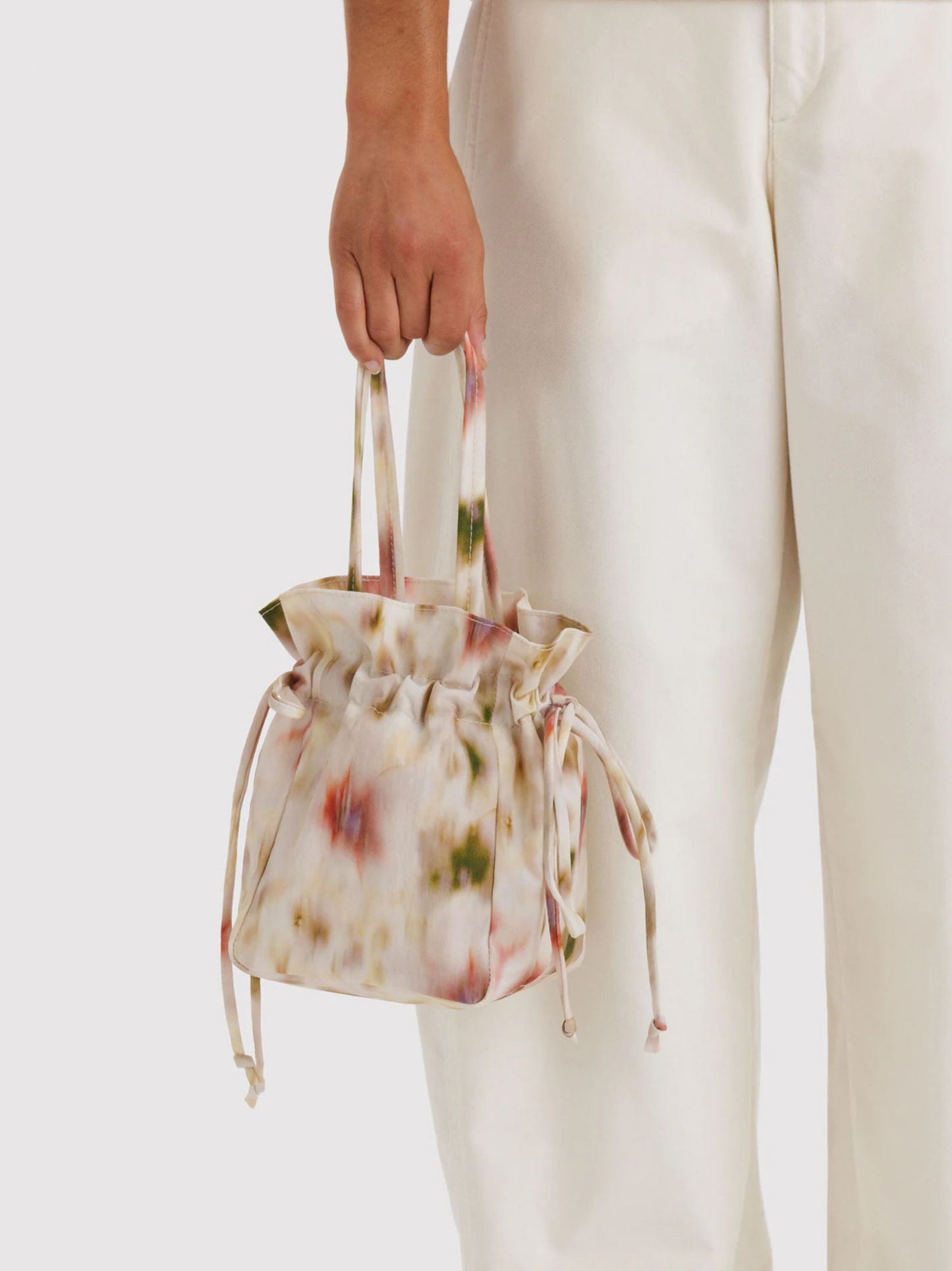 Nylon Drawstring Bag | Abstract Floral
