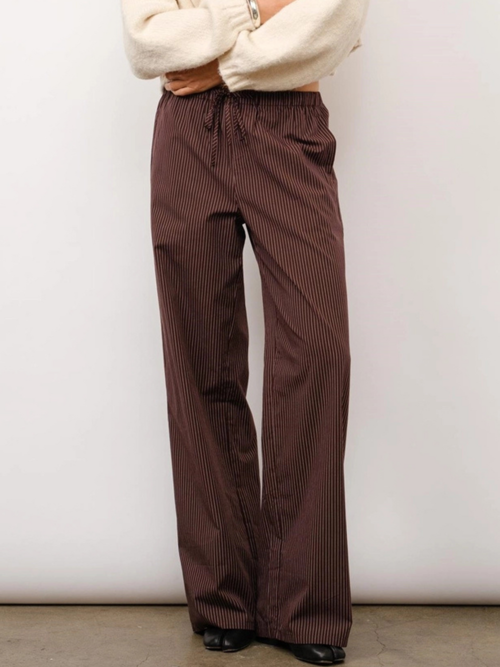 Elizabeth Striped Lounge Pants | Brown
