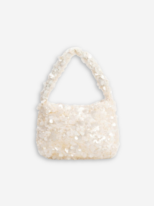 Karla Sequinned Purse | Ivory
