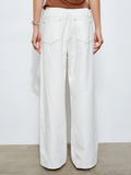 Marlowe Studded Denim Pants | White