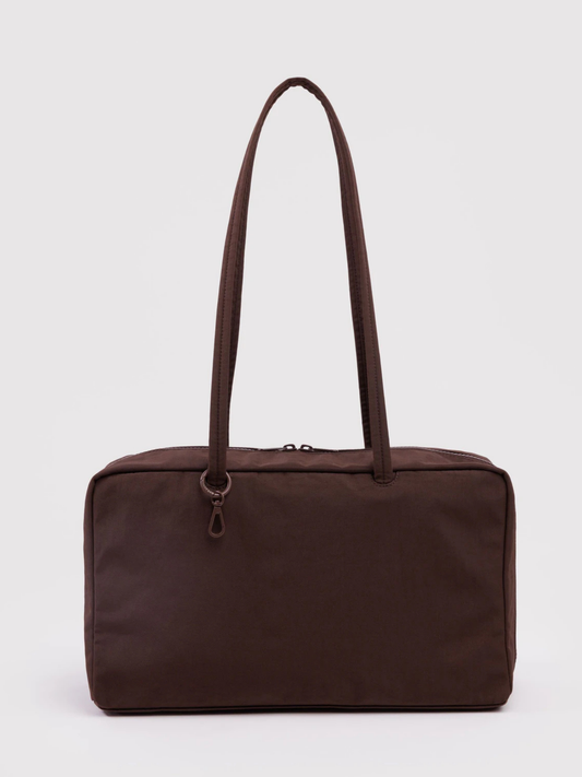 Medium Nylon Bowler Bag | Coffee