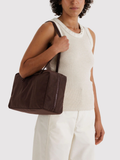 Medium Nylon Bowler Bag | Coffee
