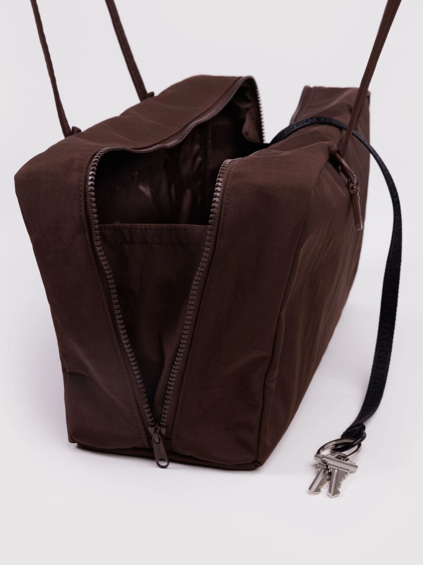 Medium Nylon Bowler Bag | Coffee