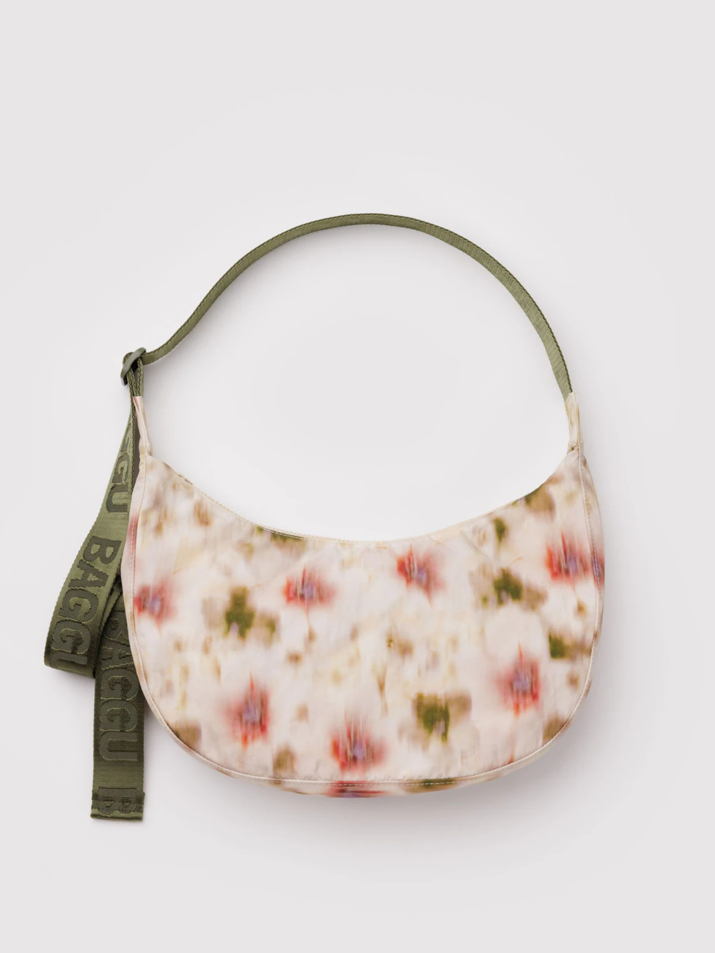 Medium Nylon Crescent Bag | Abstract Floral