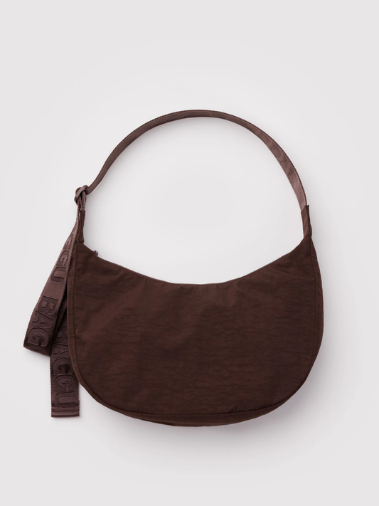 Medium Nylon Crescent Bag | Coffee