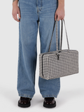 Medium Nylon Bowler Bag | Black & White Gingham