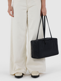 Medium Nylon Bowler Bag | Black