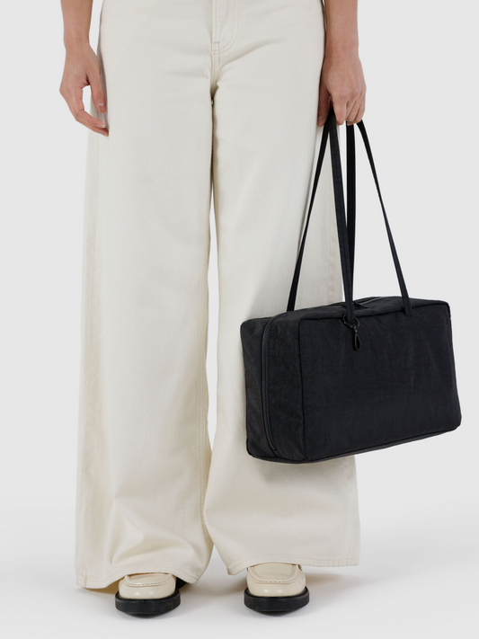 Medium Nylon Bowler Bag | Black