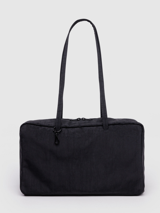 Medium Nylon Bowler Bag | Black