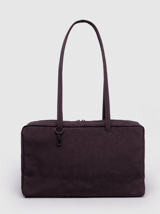 Medium Nylon Bowler Bag | Chocolate Plum