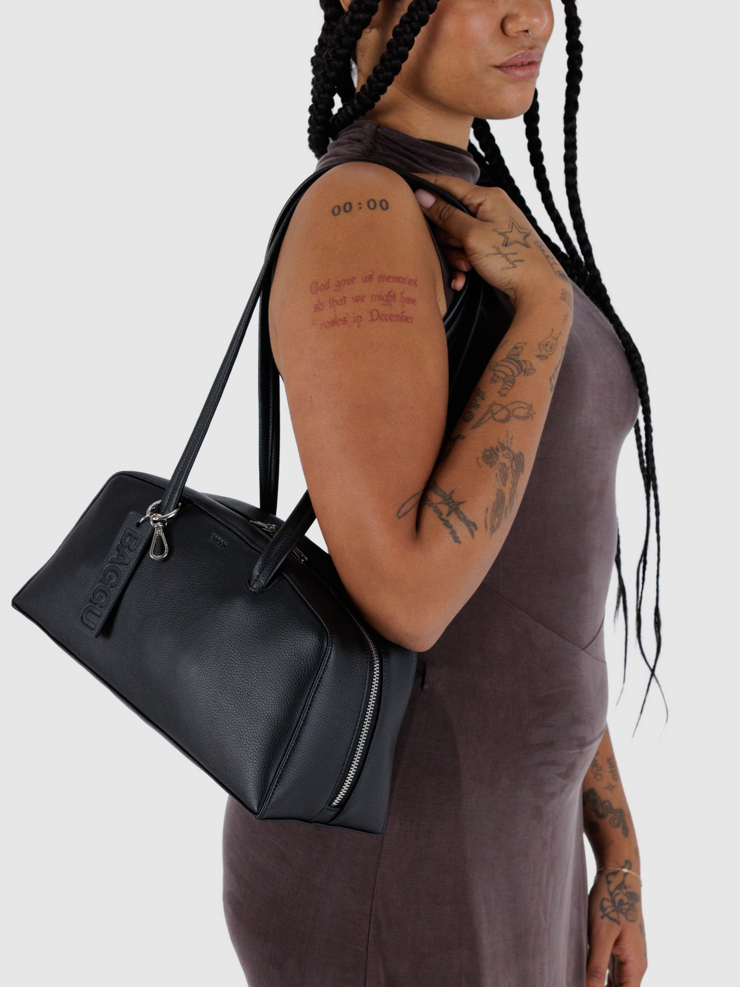 Leather Bowler Bag | Black