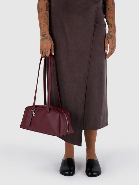 Leather Bowler Bag | Mahogany