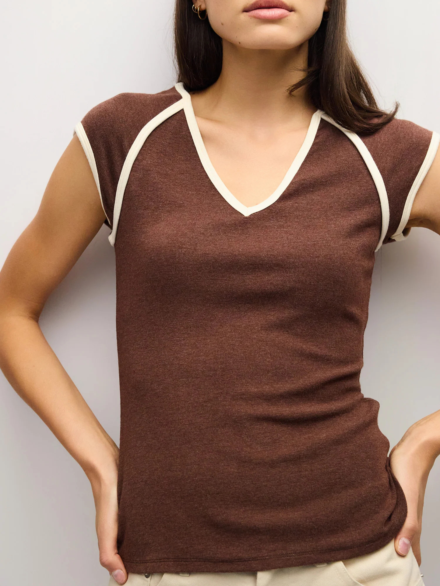 Patricia Top Brown-Cream