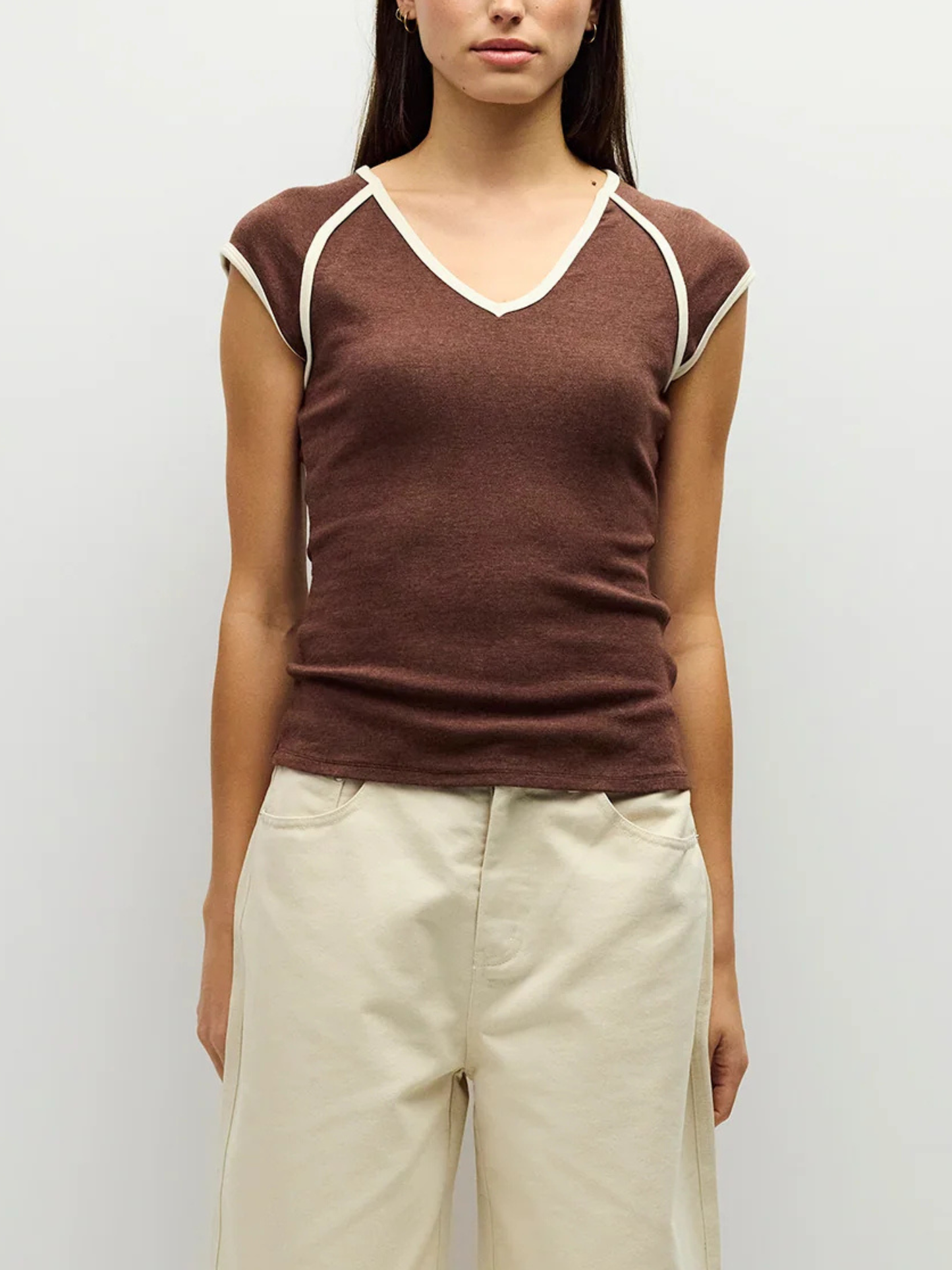 Patricia Top Brown-Cream