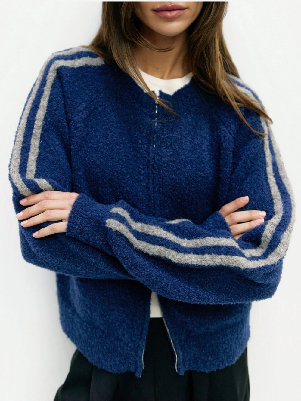 Reba Sweater Navy-Grey