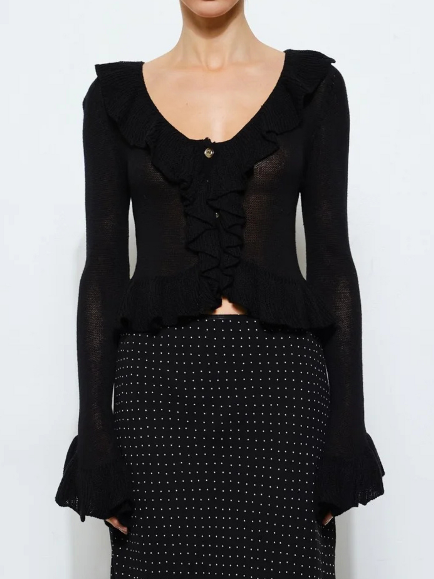 Romina Ruffle Trim Cardigan