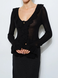 Romina Ruffle Trim Cardigan