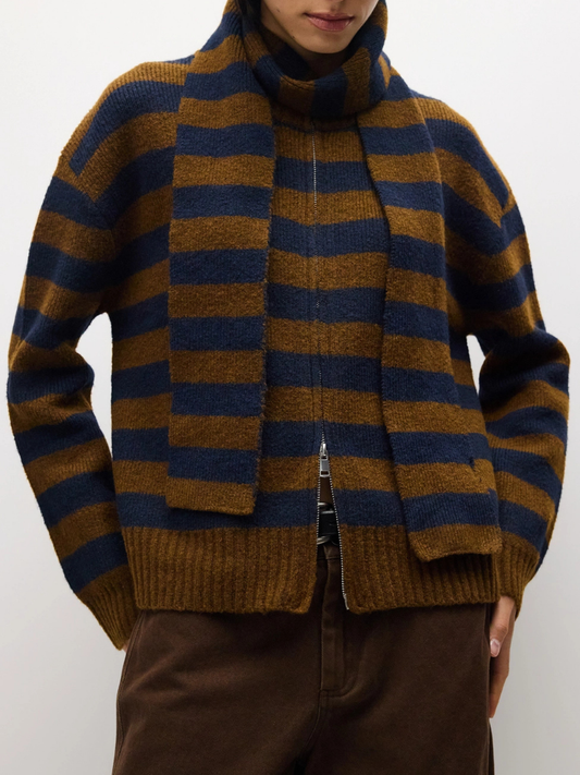 Scarlett Sweater with Scarf | Brown