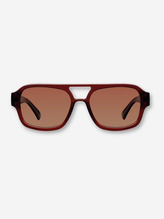 Shipo Sunglasses Maroon Brown