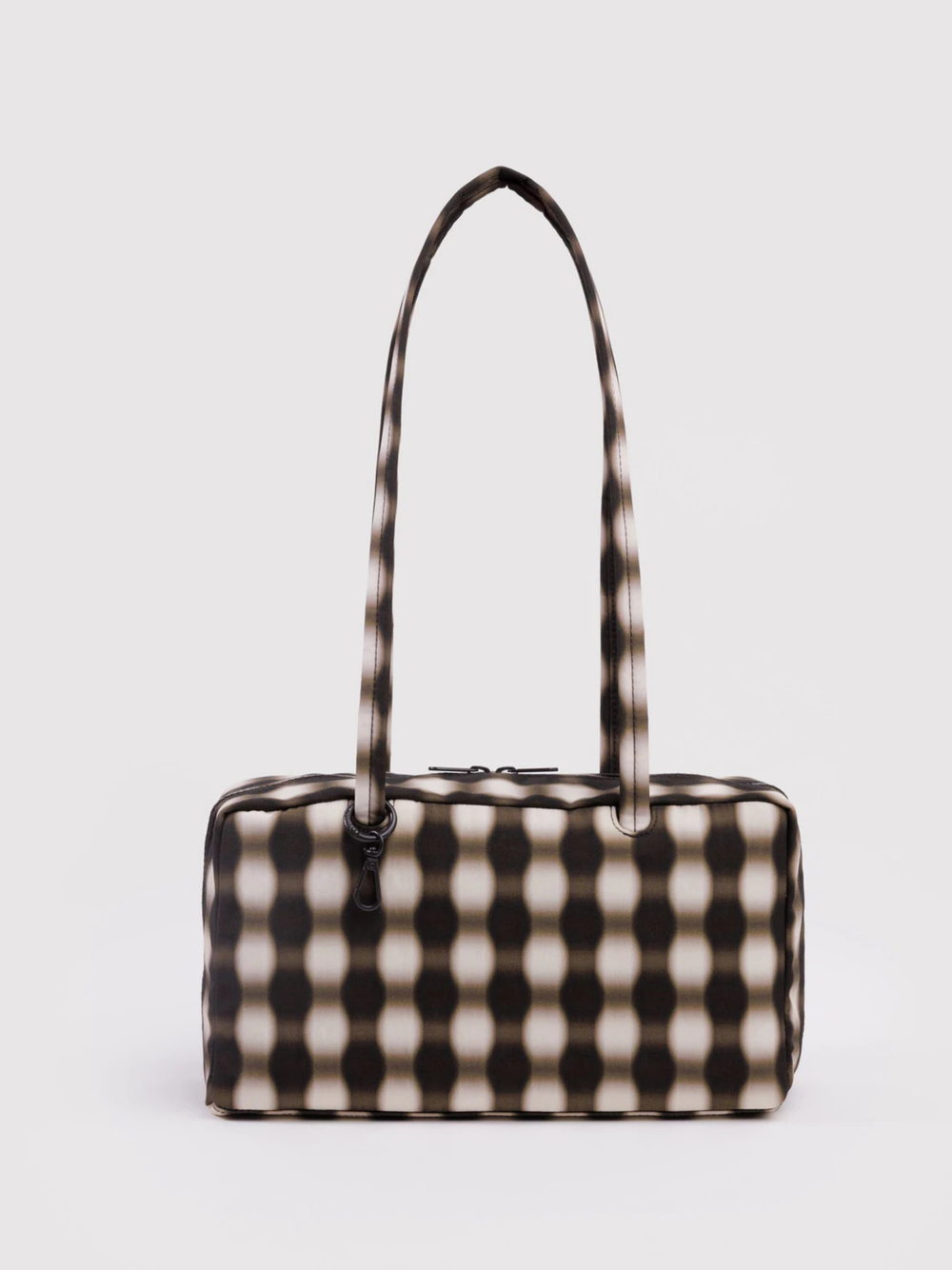 Nylon Bowler Bag | Blurred Gingham Brown