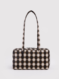 Nylon Bowler Bag | Blurred Gingham Brown