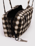 Nylon Bowler Bag | Blurred Gingham Brown