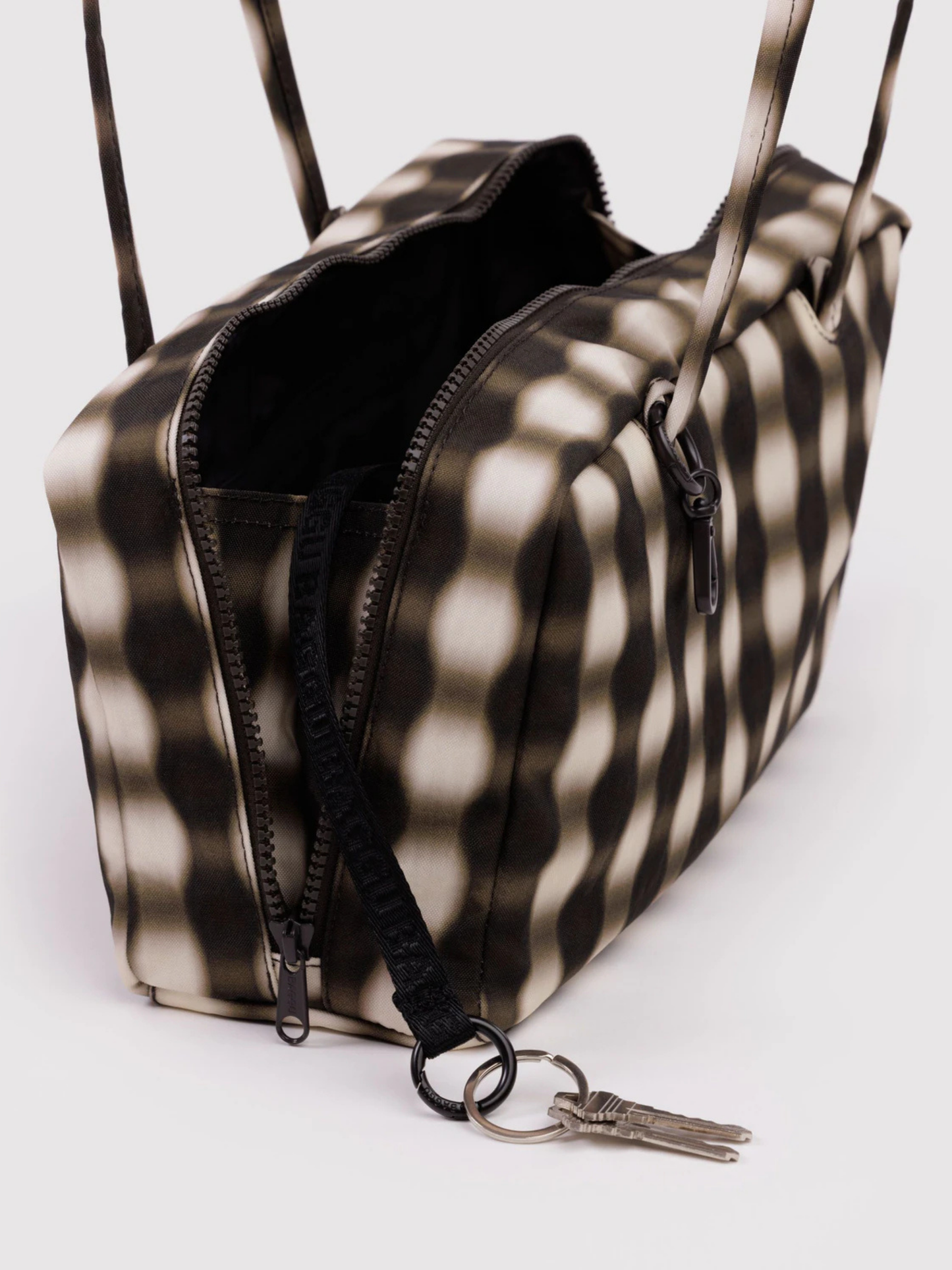 Nylon Bowler Bag | Blurred Gingham Brown