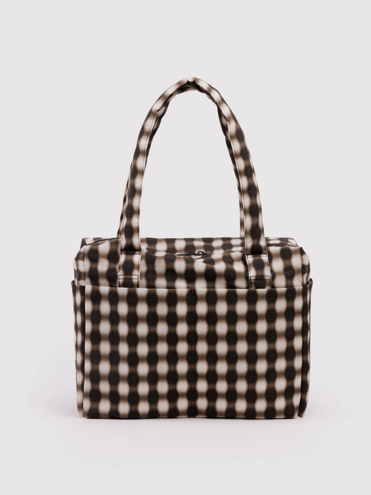 Small Cloud Carry-On | Blurred Gingham Brown