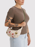 Small Nylon Crescent Bag | Abstract Floral
