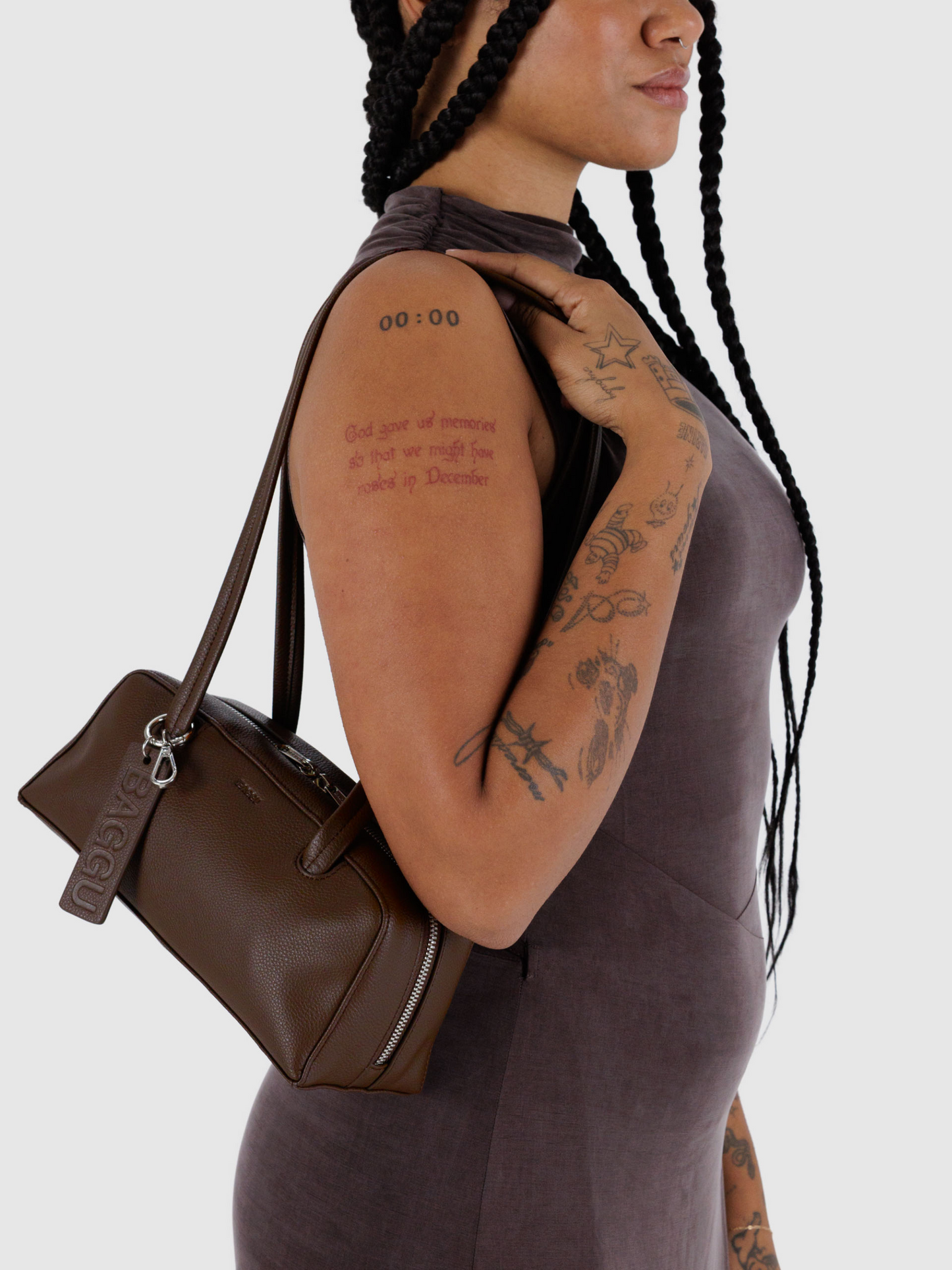 Small Leather Bowler Bag | Brown
