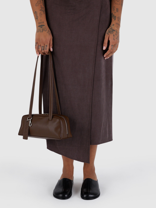 Small Leather Bowler Bag | Brown