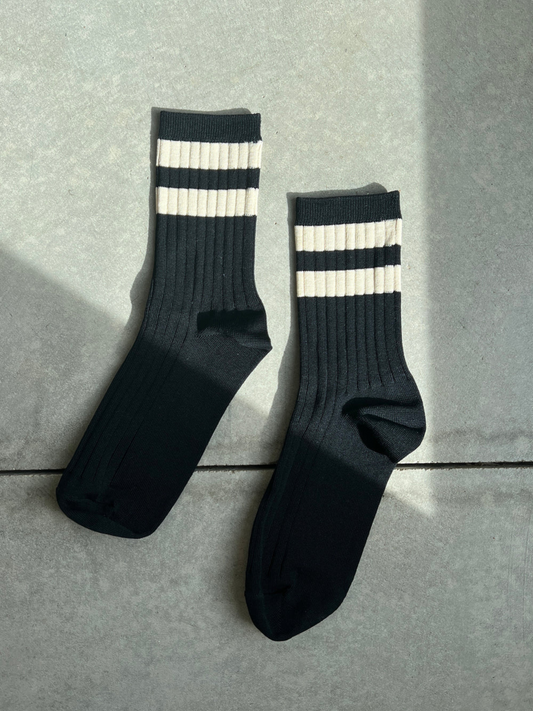 Her Socks Varsity | Black
